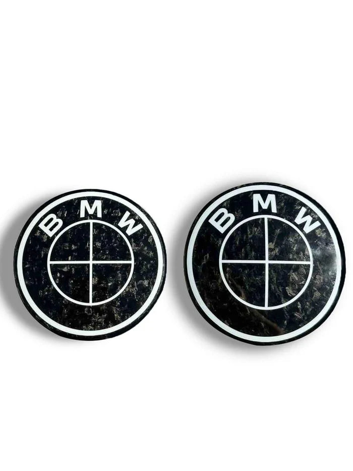 Carbon emblem (logo) for BMW. Two badges 82mm