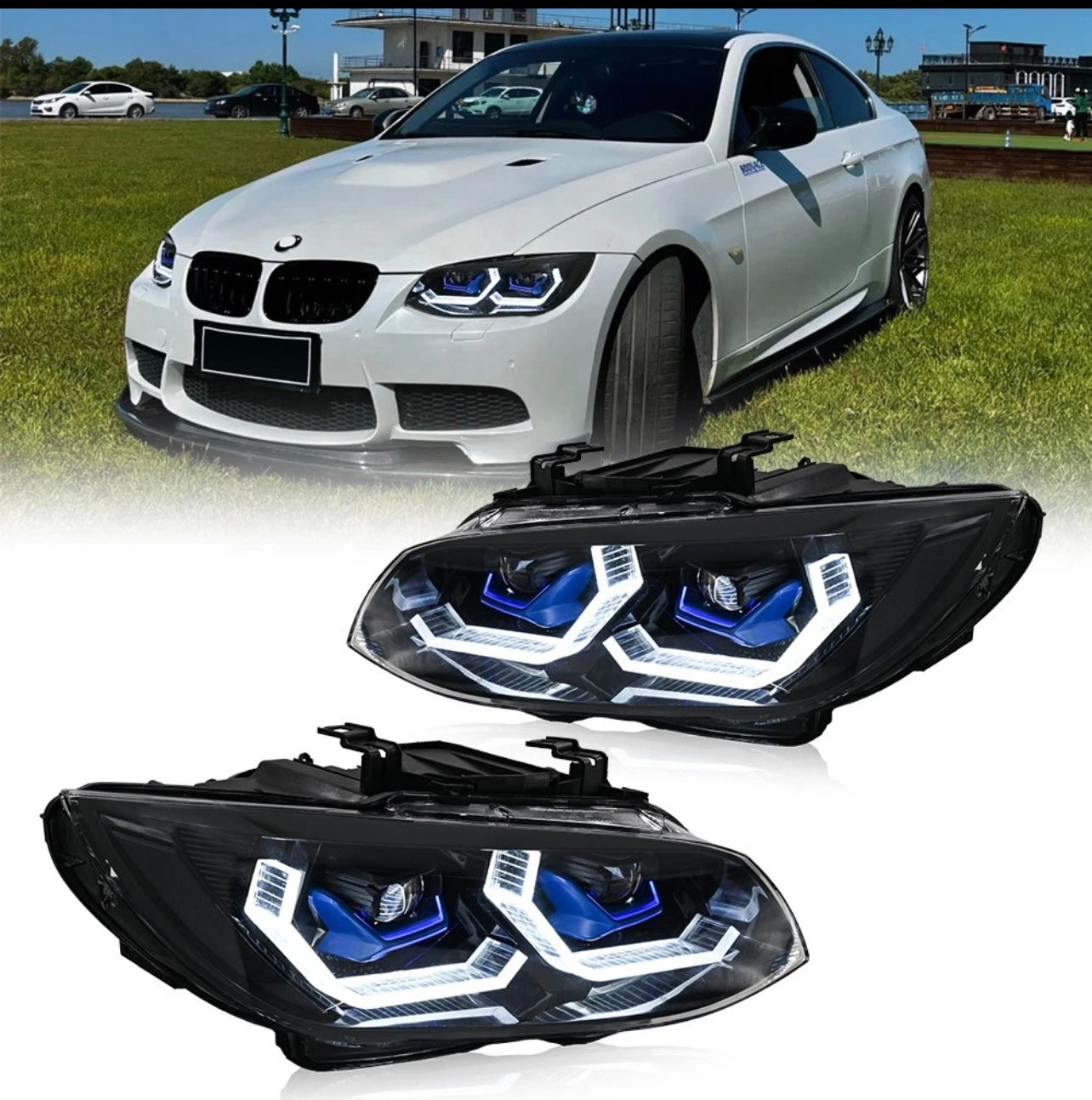 E92 M3 & E92 Coupe Laser Style LED Headlights CSL Yellow/White