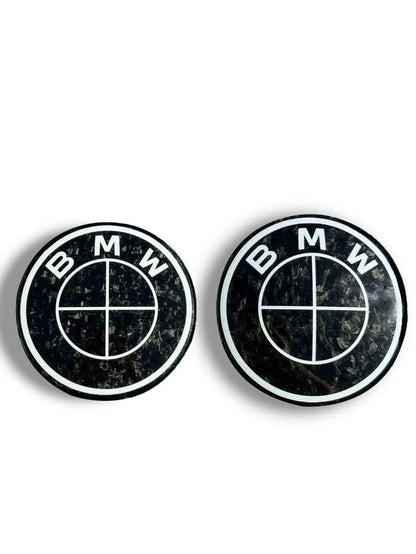 Carbon emblem (logo) for BMW. Two badges 82mm