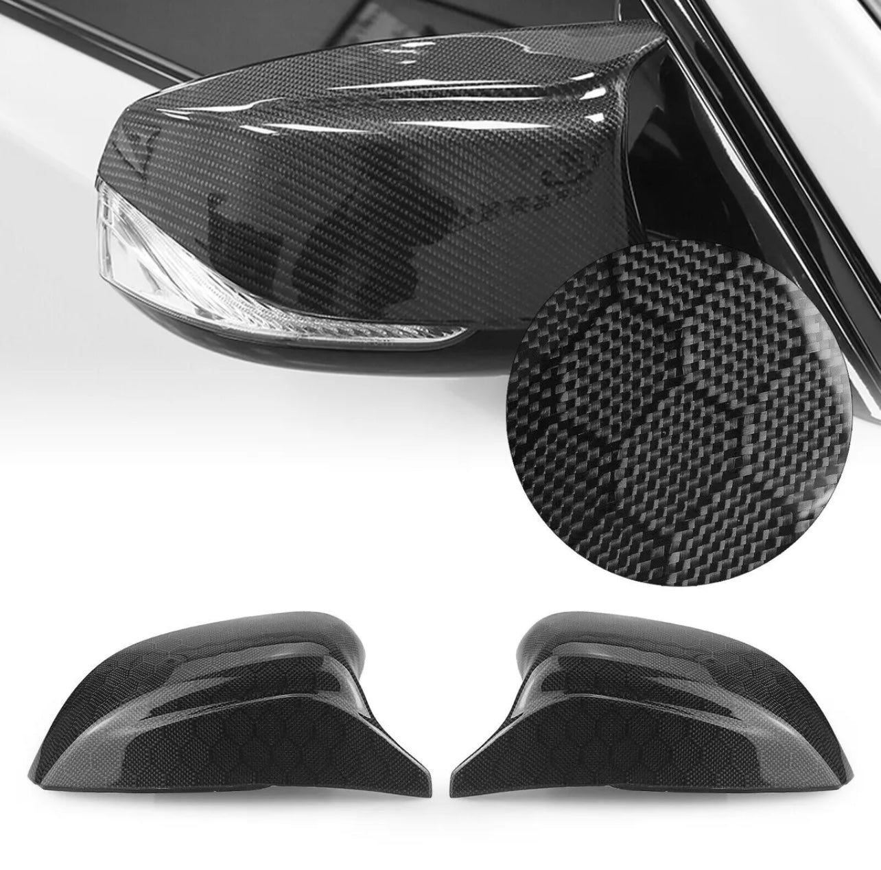 Honeycomb Mirror Caps  For 2014-2018 Infiniti Q50 Q60 QX30 Q70