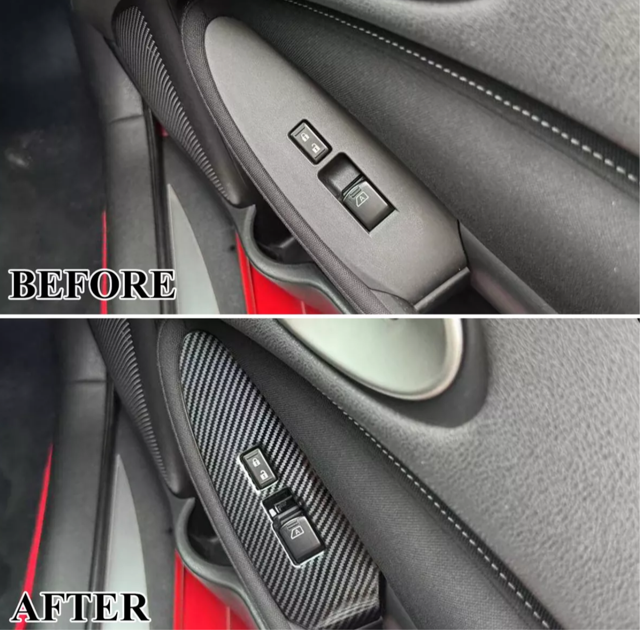 370z Carbon Fiber Style Inner Window lift Switch panel trim cover