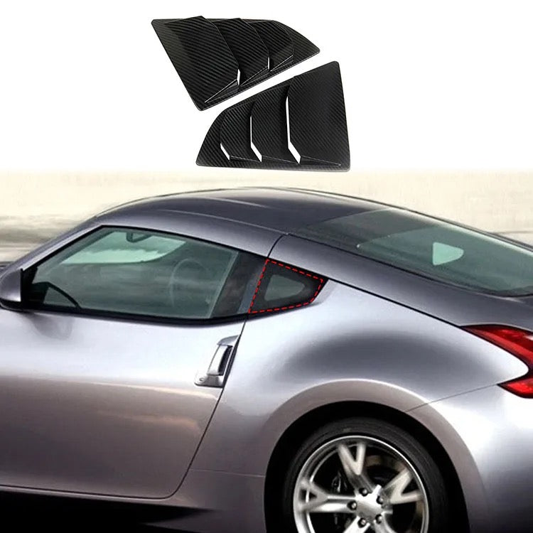 Nissan 370Z Carbon Fiber Body Side Window Cowl Air Vent Cover Trim