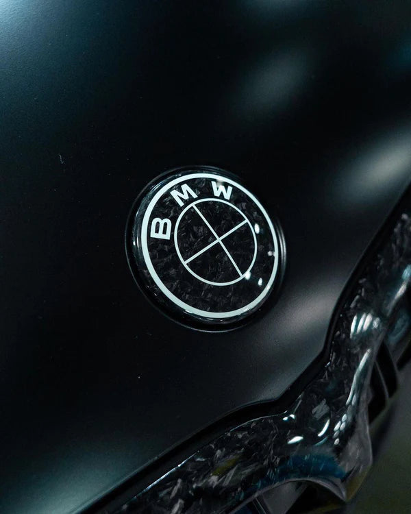 Carbon emblem (logo) for BMW. Two badges 82mm