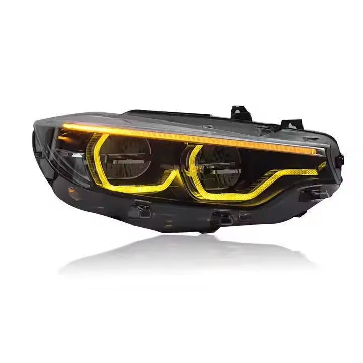 LCI Style LED Color Switching Yellow/White Headlights - F30 3 Series / F31 3 Series