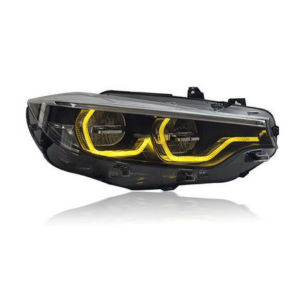 LCI Style LED Color Switching Yellow/White Headlights - F30 3 Series / F31 3 Series
