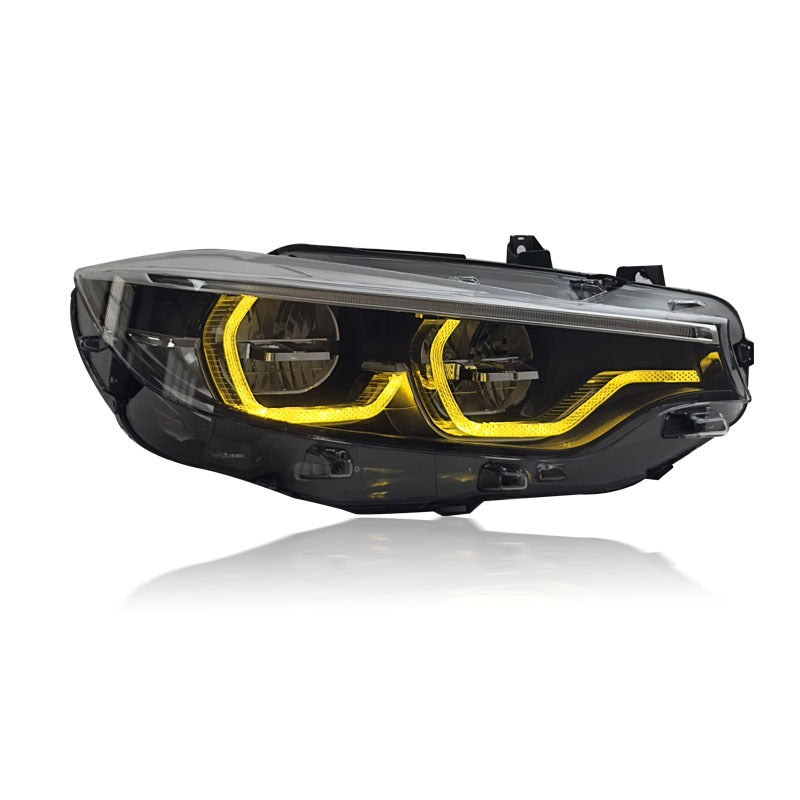LCI Style LED Color Switching Yellow/White Headlights - F30 3 Series / F31 3 Series