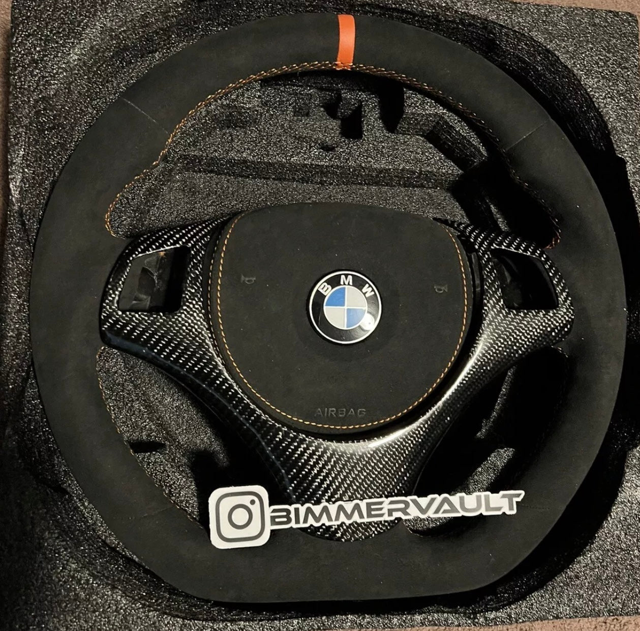 BMW E9x Custom Alcantara Steering Wheel