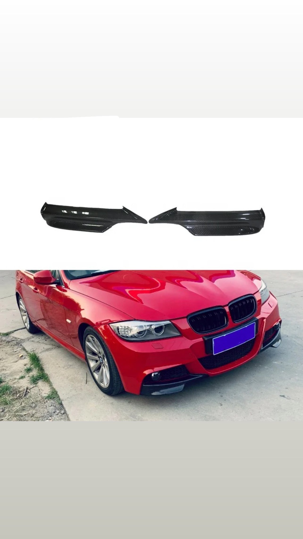 BMW Car Carbon Fiber Front Bumper Splitter Lip For BMW E90 335i 328i 325i LCI M Tech